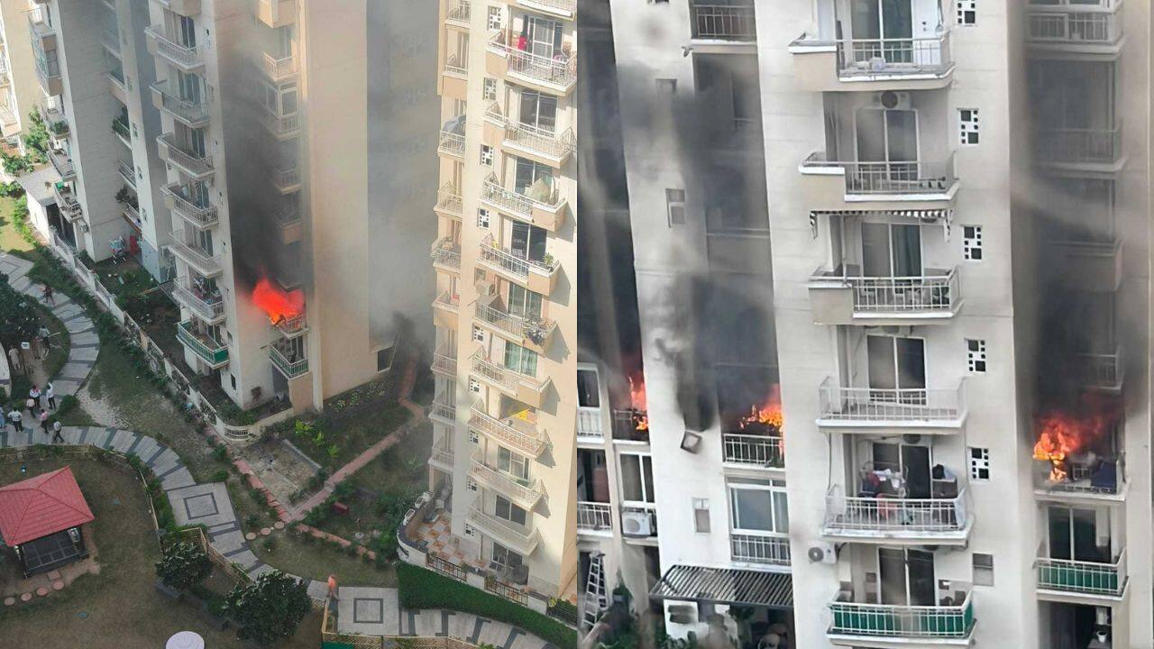 Watch: Massive fire engulfs flat at Noida's Sunworld Vanalika society, owners stare at loss worth lakhs