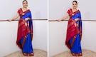 Navratri 2025 Day 3 colour: Vidya Balan stuns in a blue and red combination saree you’ll instantly love