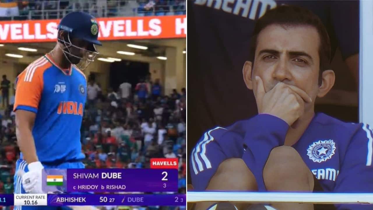IND vs BAN: Gautam Gambhir's experiment to send Shivam Dube at No. 3 backfires, all-rounder falls cheaply for 2