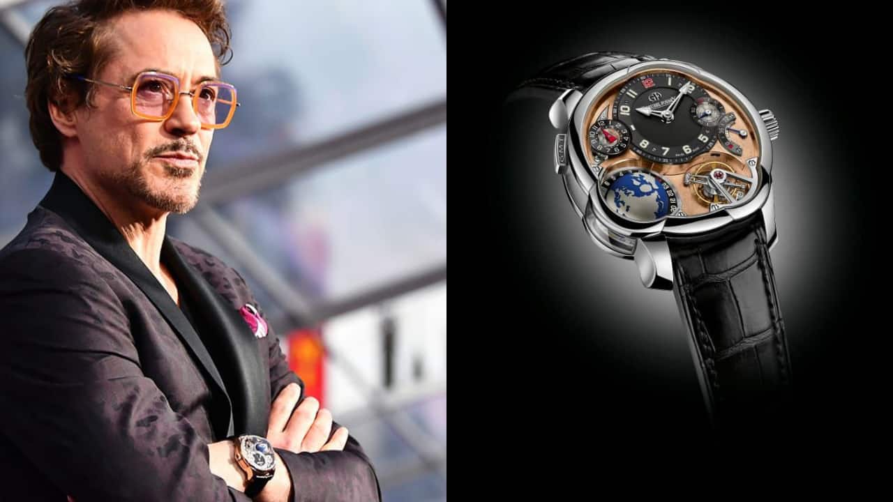 Greubel Forsey GMT Tourbillon Watch – $605,000 At $605,000, the Greubel Forsey GMT Tourbillon is Downey's most expensive watch. The watch has a three-day power reserve, a titanium globe that rotates, and two time zones. It's among the most expensive timepieces in the world, demonstrating that even RDJ's wristwear is beyond most people's means. Greubel Forsey GMT Tourbillon Watch – $605,000 At $605,000, the Greubel Forsey GMT Tourbillon is Downey's most expensive watch. The watch has a three-day power reserve, a titanium globe that rotates, and two time zones. It's among the most expensive timepieces in the world, demonstrating that even RDJ's wristwear is beyond most people's means.