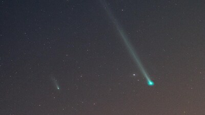 Race against time: Two comets captured 'racing' side by side over Reunion island
