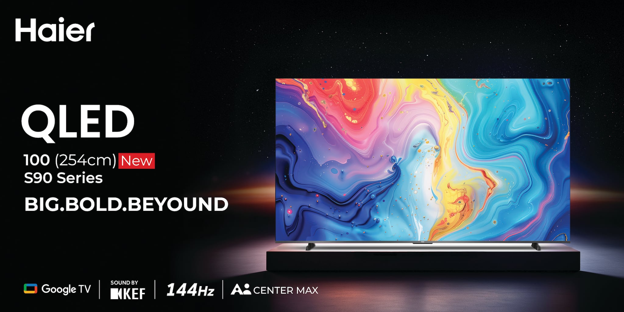 Haier launches 100-inch S90 QLED TV with AI-powered display in India, priced at Rs 3,22,990