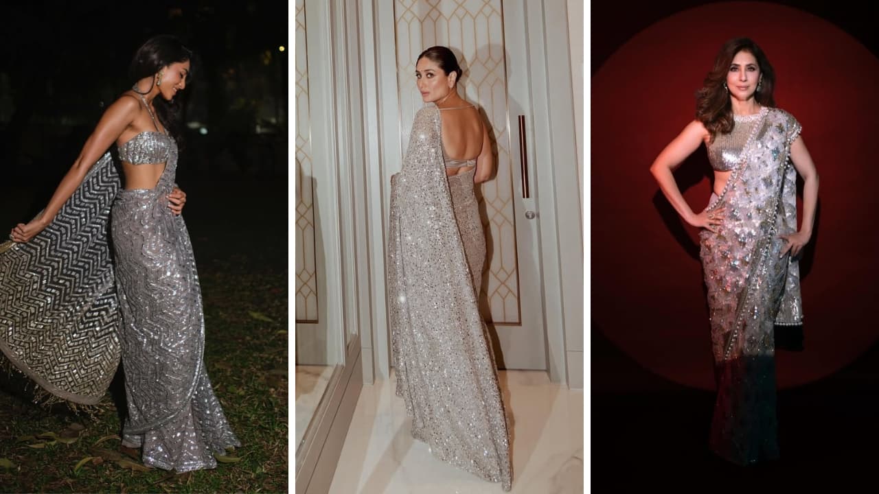 Navratri 2025 Day 6 Colour: Sparkle in grey traditional outfits inspired by Bollywood actresses