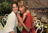Taylor Swift arrives in California hiding under umbrellas ahead of BFF Selena Gomez’s wedding