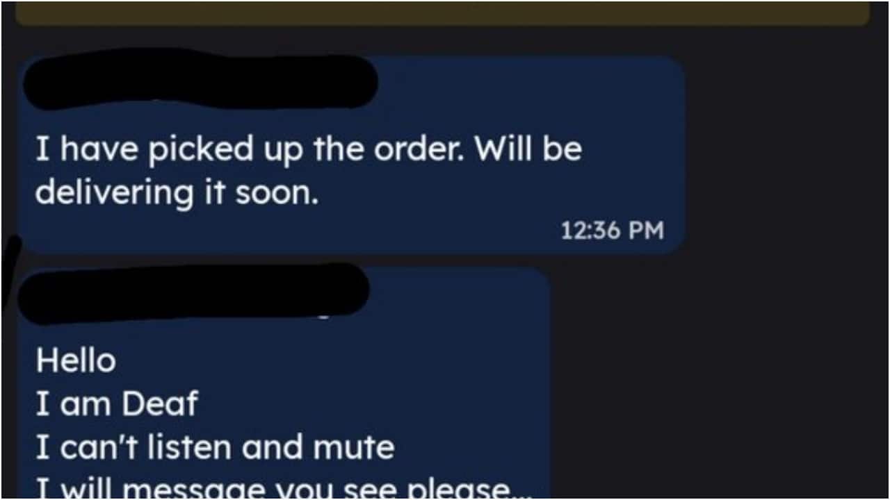 ‘I am deaf, I can’t listen and mute’: Delivery partner’s message to customer moves social media