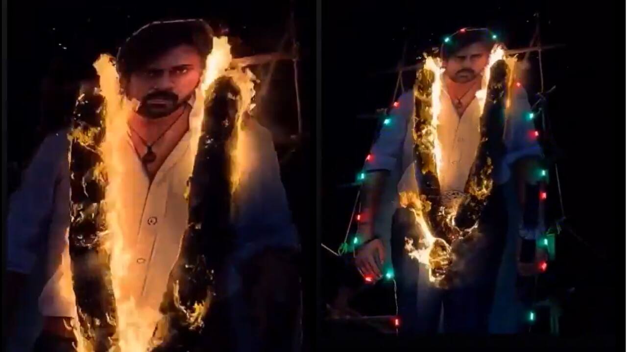 Pawan Kalyan's cutout catches fire during They Call Him OG premiere, watch here