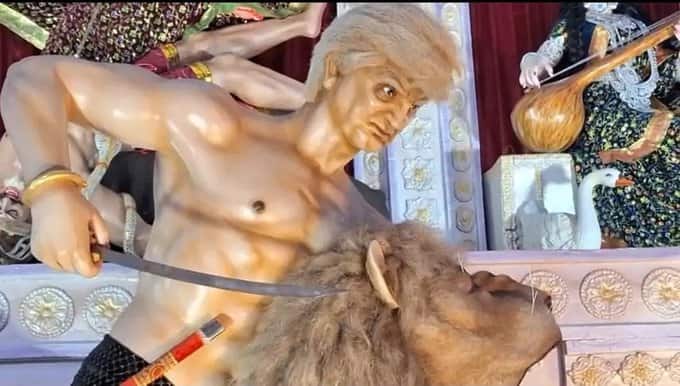 Trump as ‘demon’, Pak PM Shahbaz Sharif’s decapitated head spark curiosity at West Bengal Durga Puja pandal
