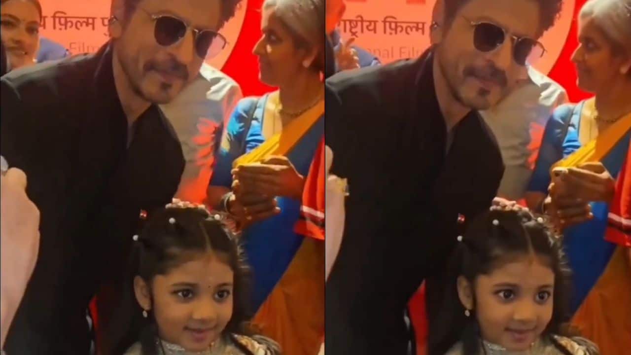 Shah Rukh Khan poses with 4-year-old Treesha Thosar at National Awards, wins hearts on social media: Watch