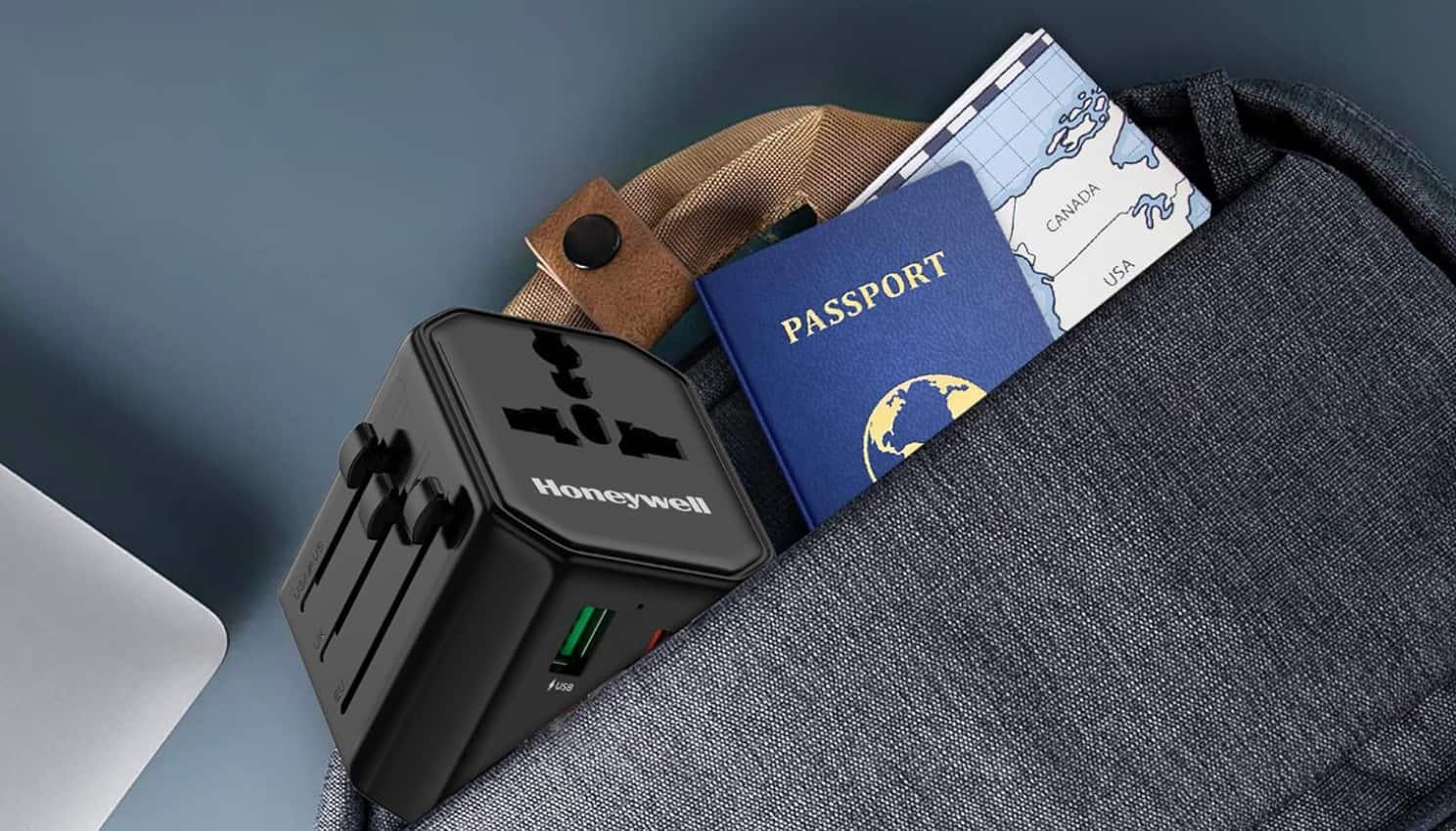 Honeywell Universal Travel Adapter 38W  Different countries use different socket types. A universal travel adapter solves this issue by accepting formats from Europe, the US, UK, Australia, and China while offering USB outputs for charging multiple devices.