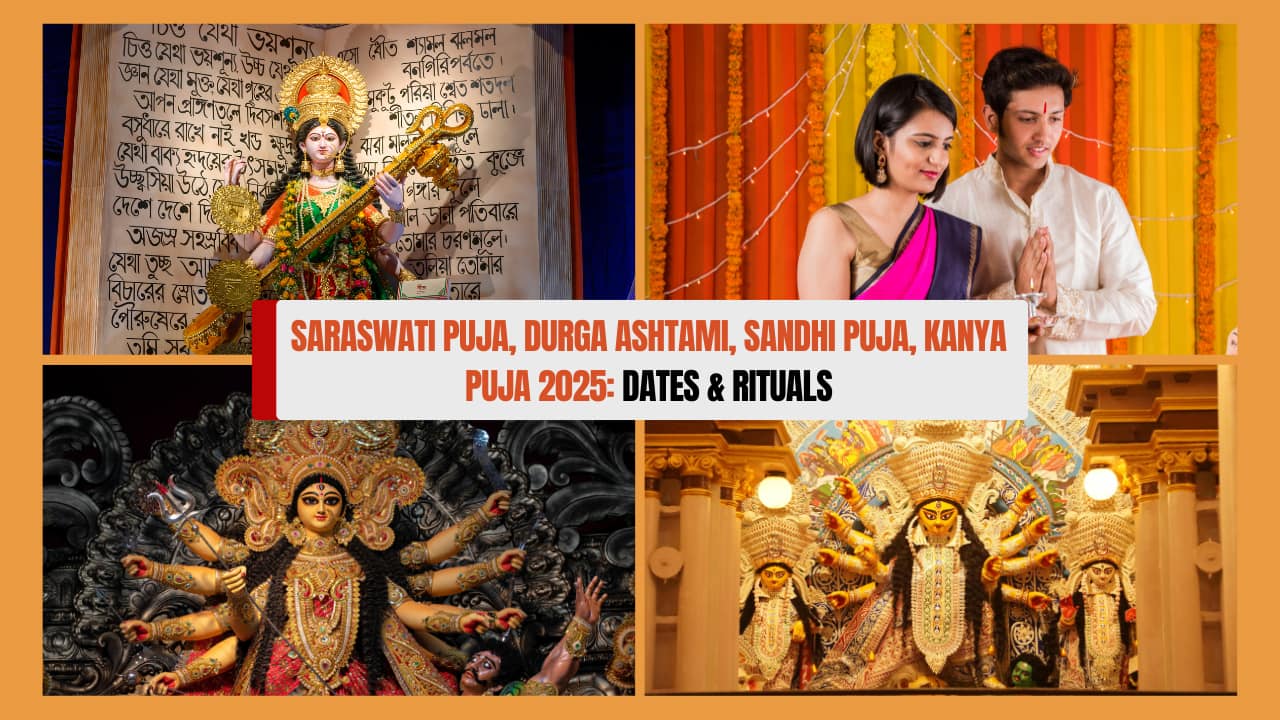 Saraswati Puja, Durga Ashtami, Sandhi Puja, Kanya Puja 2025: Dates & Rituals