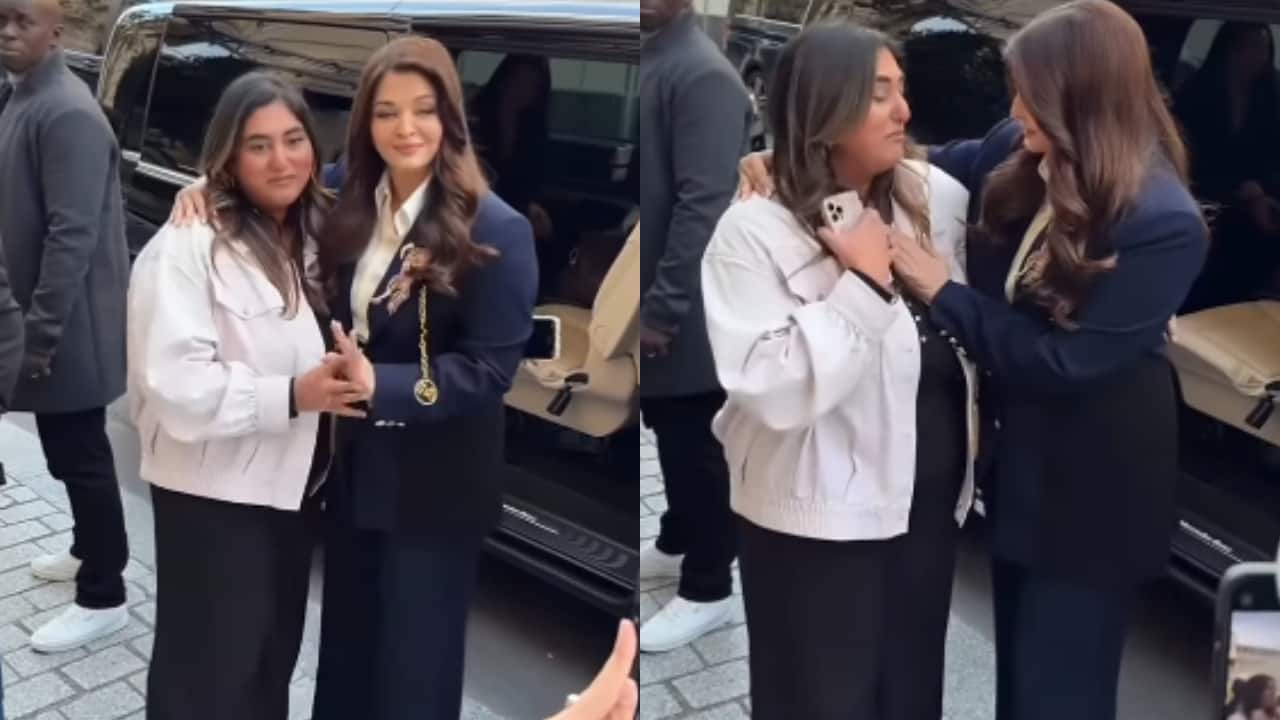 Aishwarya Rai consoles an emotional fan at Paris, wins hearts with her appearance alongside daughter Aaradhya Bachchan