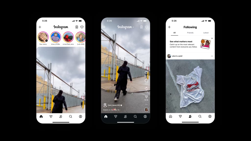 Instagram navigation bar