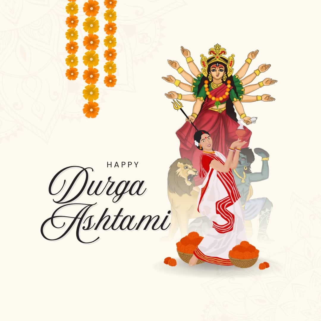 Happy Durga Ashtami images/picture (canva)