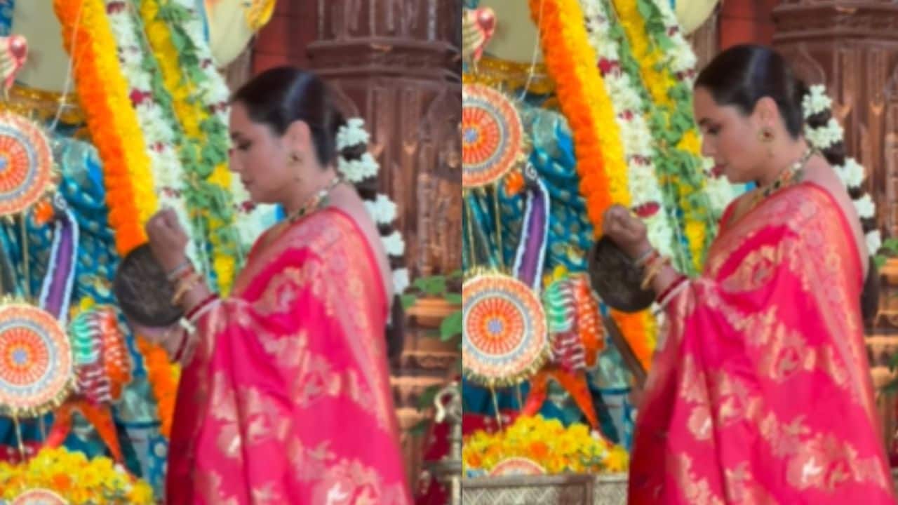 Rani Mukerji immerses in Durga Puja traditions as she offers prayers on Saptami: Watch