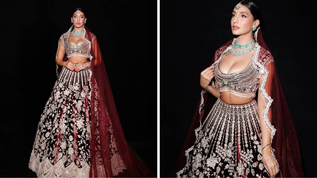 Nora Fatehi stuns in Manish Malhotra's opulent bridal attire that took 1400 hours to complete
