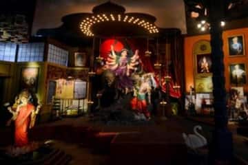 At Kolkata's historic Sobhabazar Rajbari, one of the city's oldest household pujas, rituals were performed with grandeur, drawing crowds keen to witness the centuries-old traditions. (Photo: X)