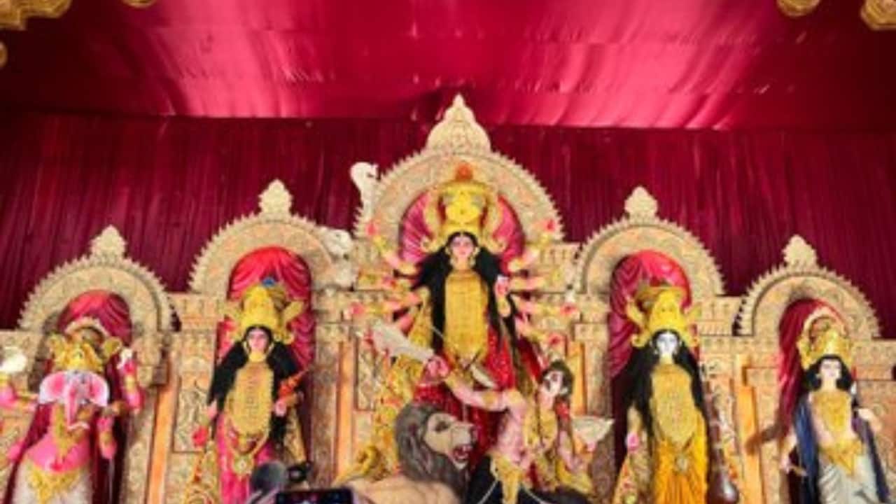 Long queues were seen outside major Kolkata pandals, such as Santosh Mitra Square, Kumartuli Park, College Square, Mudiali, Ballygunge Cultural and Jodhpur Park, despite the sultry weather. (Photo: X)