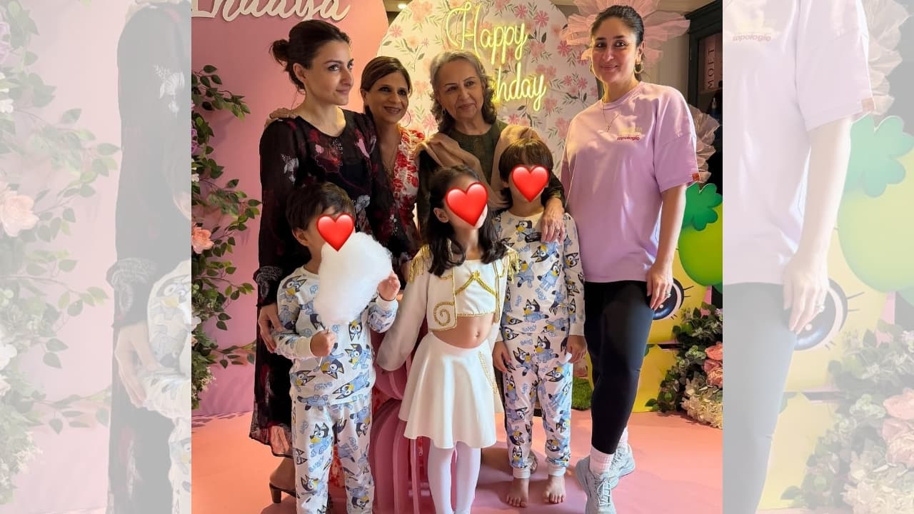 Kareena Kapoor Khan’s kids Taimur and Jeh twin in adorable outfits at cousin Inaaya’s 8th birthday party