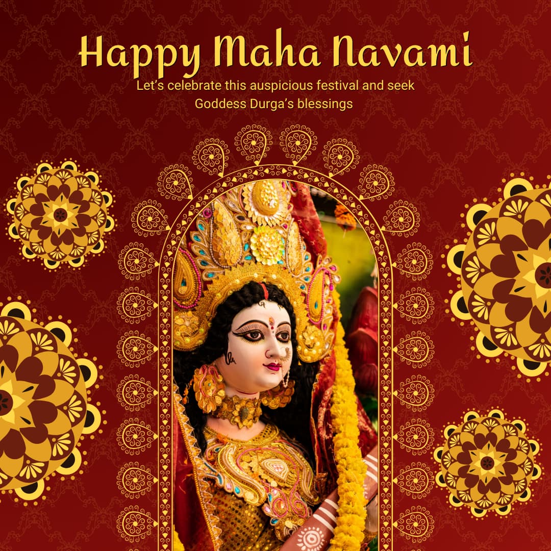 Happy Maha Navami 2025 Images and Picture (canva)