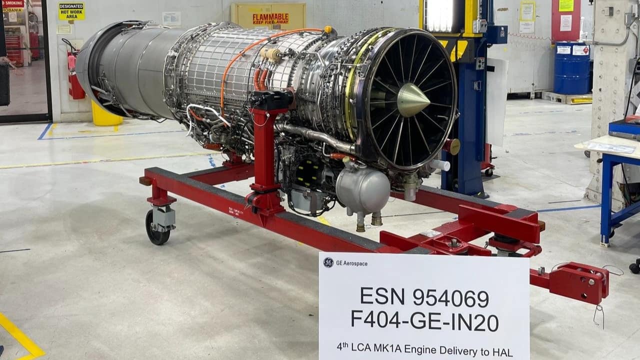 HAL receives fourth GE-F404-IN20 engine for LCA Mark-1 from US' GE Aerospace
