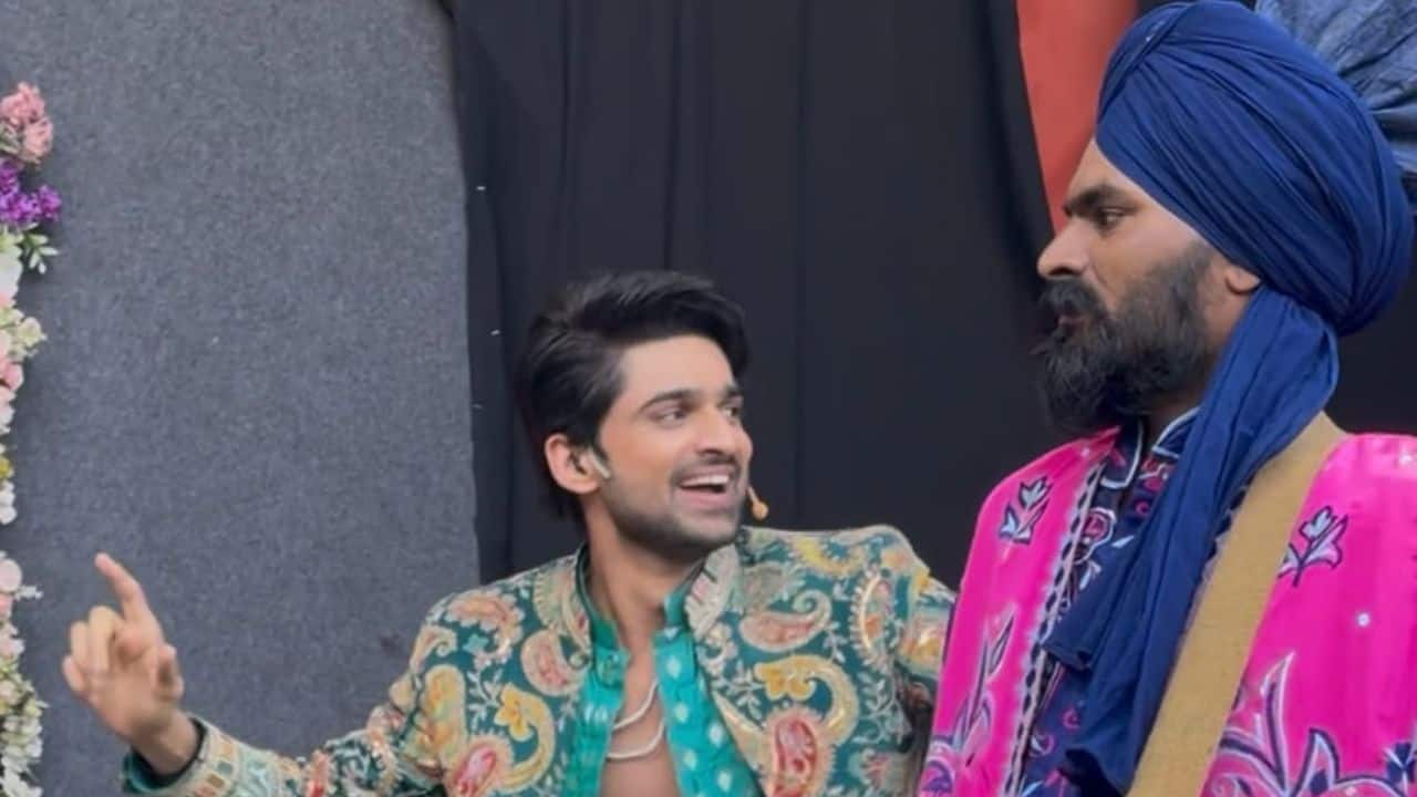 Milind's wedding look  The groom complemented her look by wearing a peach and gold sherwani with a turban. He looked dapper in the Indian outfit as he even picked up Avika in his arms and posed for pictures. 