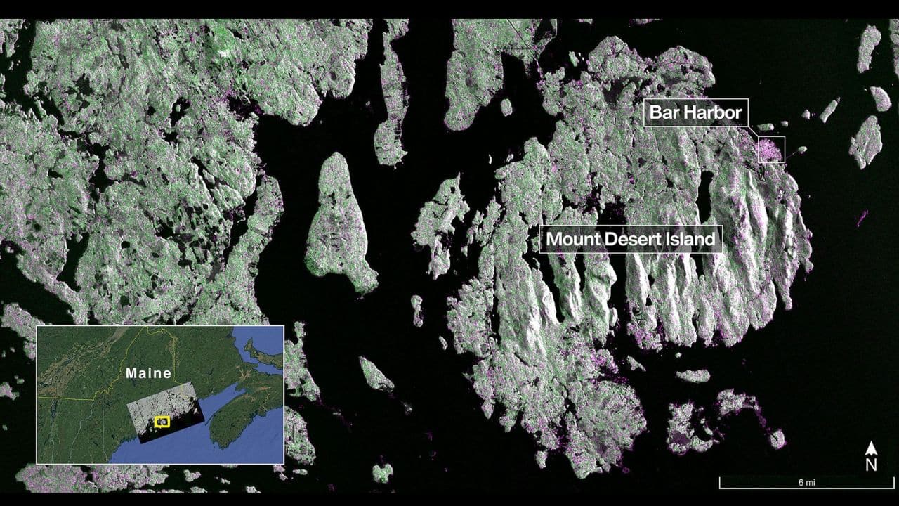 NASA-ISRO’s NISAR satellite captures first image of Earth’s surface, revealing Mount Desert island