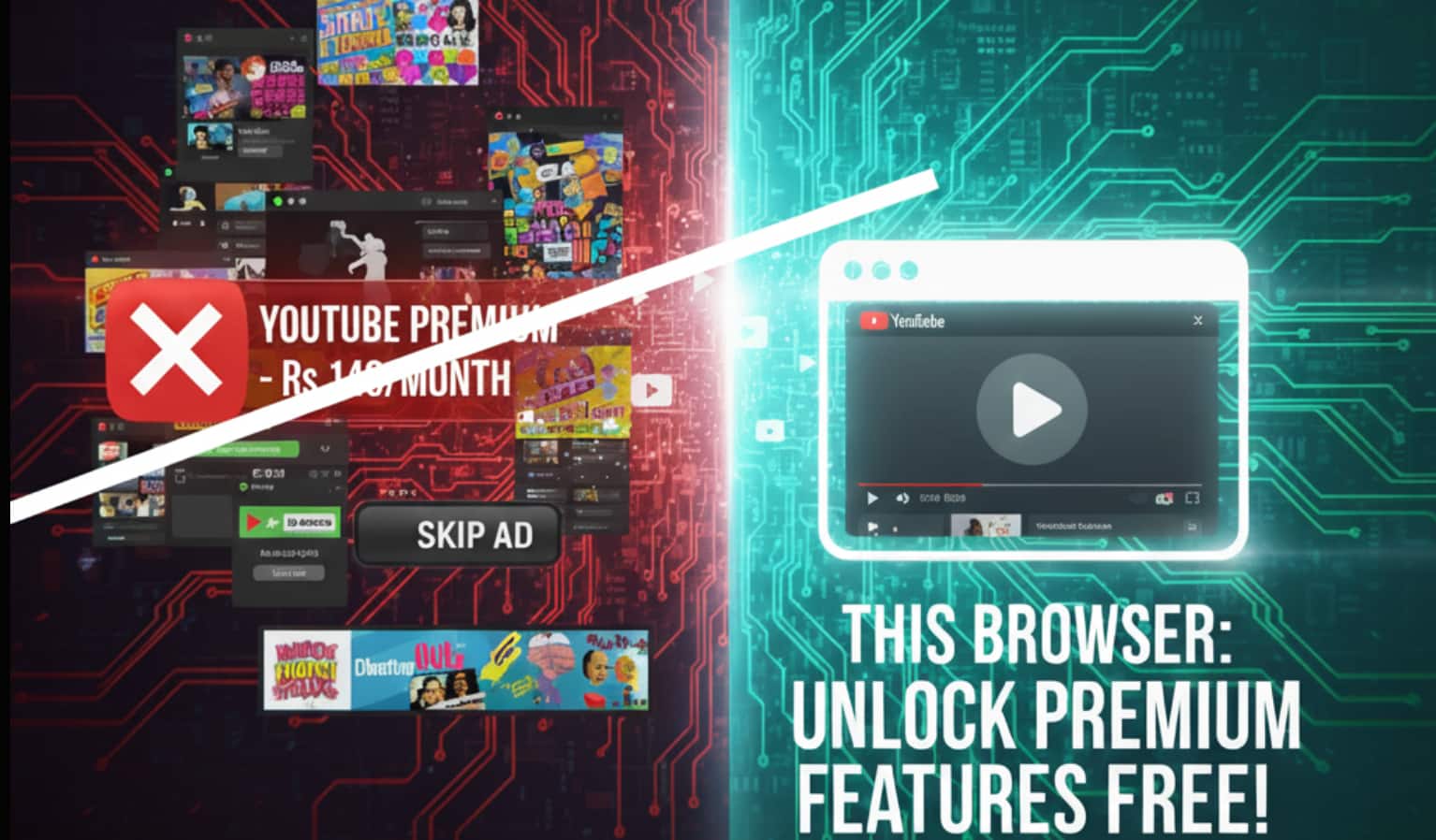 YouTube Premium costs Rs 149 per month; but you can use the paid feature free with this web browser