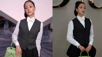 Jisoo impressed everyone with her classic black-and-white look, keeping it effortless and classic at the same time.