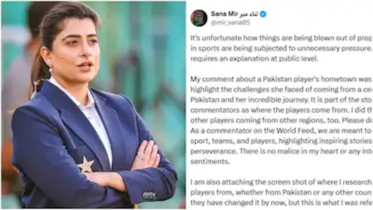 Pakistani commentator Sana Mir’s ‘Azad Kashmir’ remark during Women’s World Cup draws massive backlash Pakistani commentator Sana Mir’s ‘Azad Kashmir’ remark during Women’s World Cup draws massive backlash