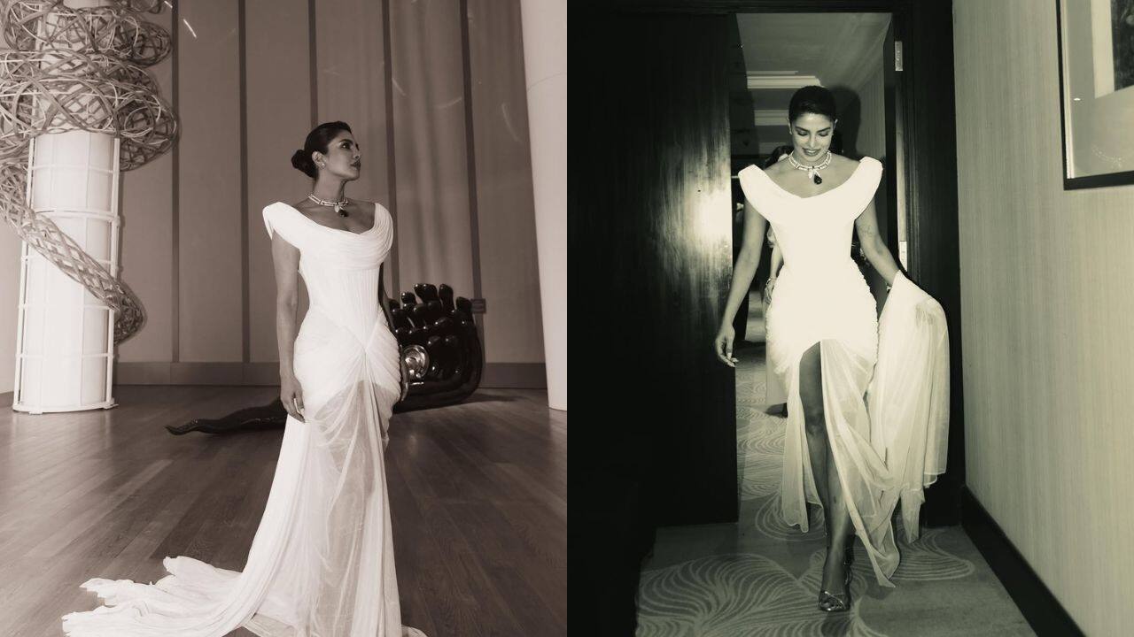 Glamour in black and white The monochromatic image features the actress in her off-shoulder gown paired with a Bvlgari diamond necklace which was the focal point of her classic and glamorous looks.  The actress tied her hair in a neat bun which complemented the timeless elegance of her attire at the Bvlgari event.