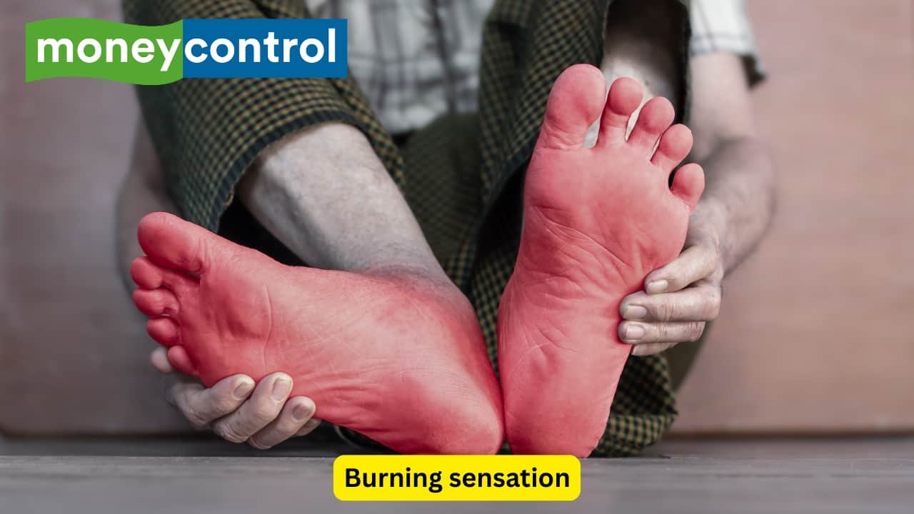 Burning sensation Deficiencies of vitamin B – in particular, vitamin B6 and B12 that support healthy nerve function may cause burning feet. This is sometimes referred to as peripheral neuropathy and may worsen over time. Fortified cereals, fish and leafy greens are good sources of B vitamins. (Image: Canva)