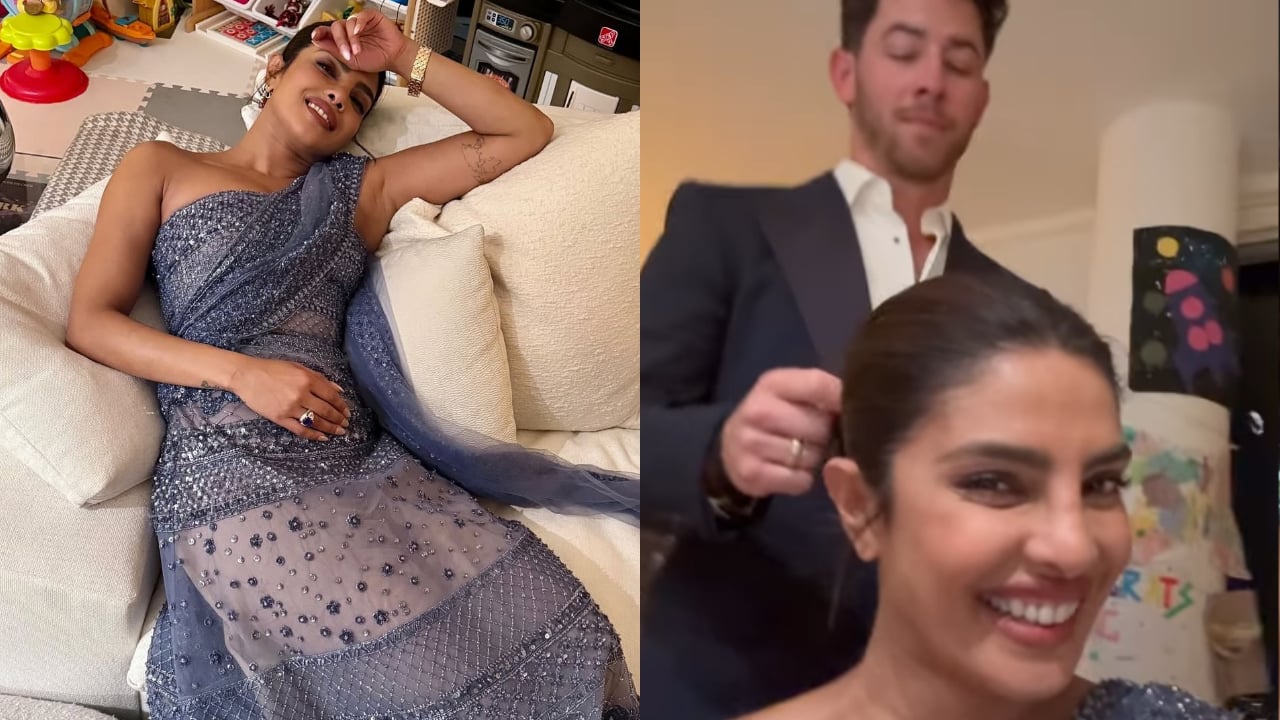 Priyanka Chopra shares adorable clip of Husband Nick Jonas untying her hair at Gala Night- Watch video