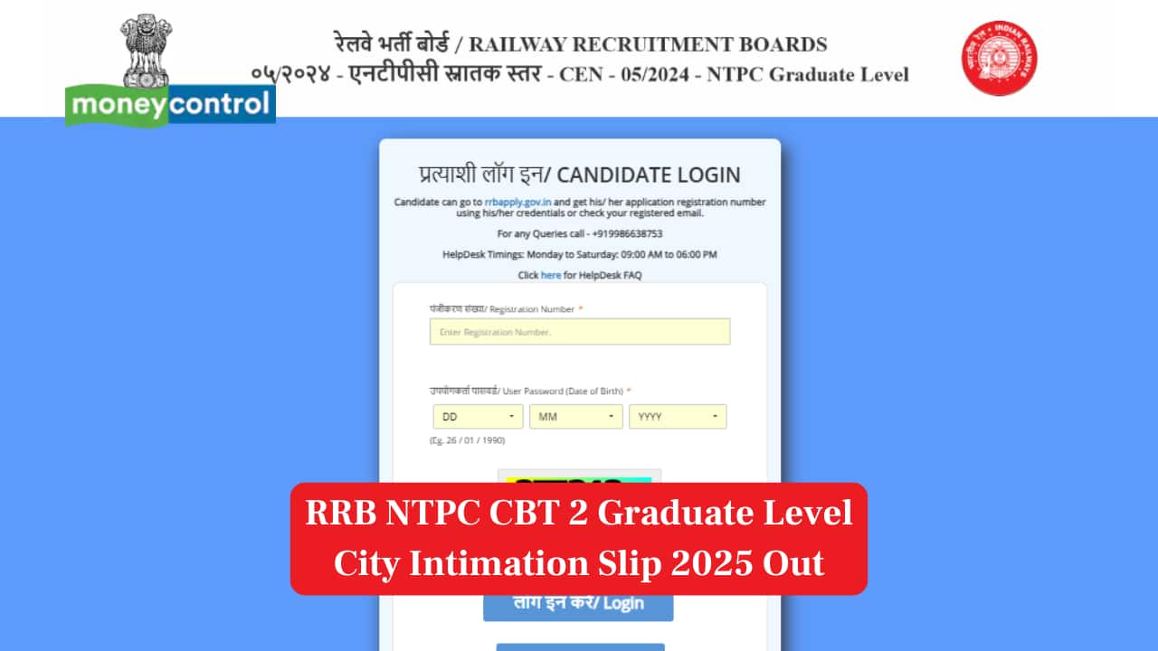 RRB NTPC CBT 2 Graduate Level City Intimation Slip 2025 Out at rrbcd.gov.in; direct link here
