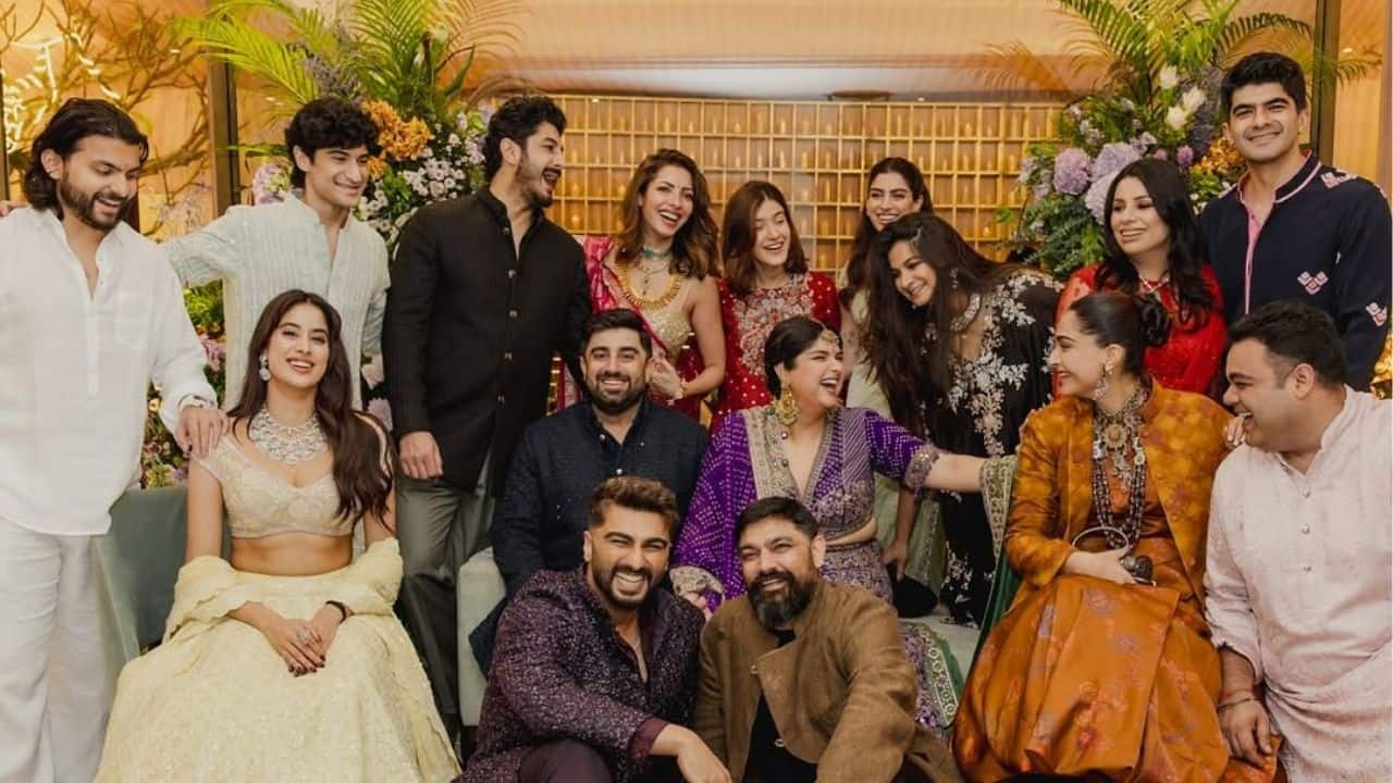 IN PICS: Anshula Kapoor’s joyous engagement with Rohan Thakkar attended by Janhvi, Khushi, Arjun, Rhea, Sonam Kapoor and others