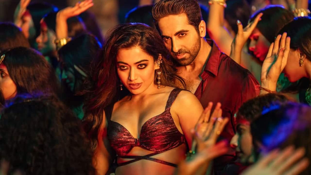 Rashmika Mandanna gives BTS glimpse of Thamma's ‘Tum Mere Na Huye’ with Ayushmann Khurrana, introduces 'Tadaka and Alok', See pics