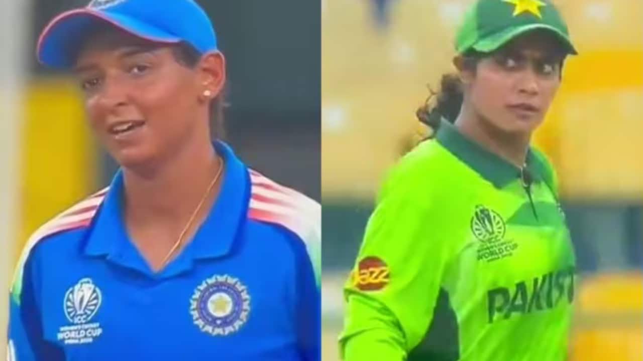 WATCH: Harmanpreet Kaur unbothered after Nashra Sandhu’s fiery gesture in India-Pakistan World Cup match