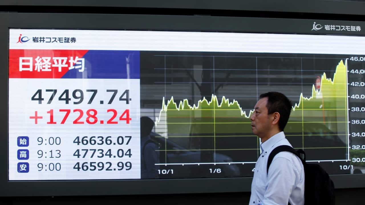 Politics jolts markets as Japan stocks soar 4%, bitcoin leaps to record high with gold