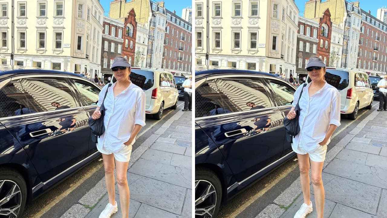 Travel style When it comes to travelling, Neena likes to keep it stylish yet comfy. She rocks a white shirt with folded sleeves and matching shorts, along with chic sneakers and a cap. Her black bag is a smart addition too.(Image: Instagram)