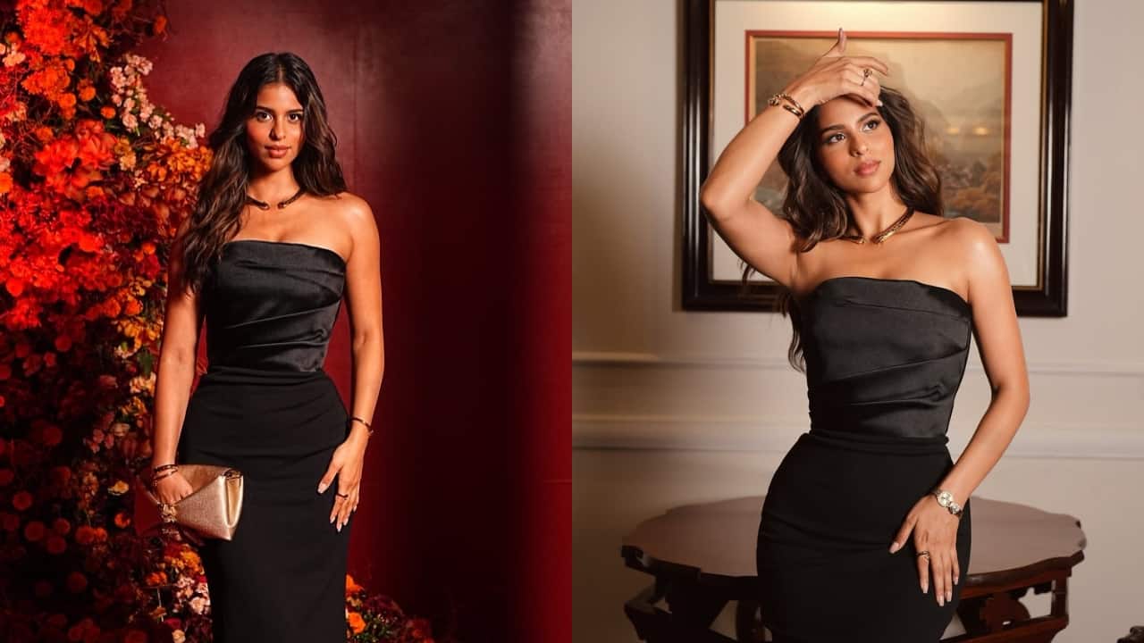 Suhana Khan stuns in strapless black gown at Cartier event; Can you guess its price?