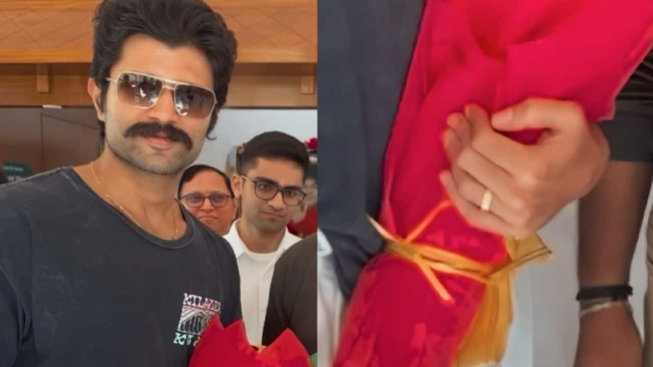 Vijay Deverakonda seen for the first time in public after engagement with Rashmika Mandana, flaunts the ring; pics go viral