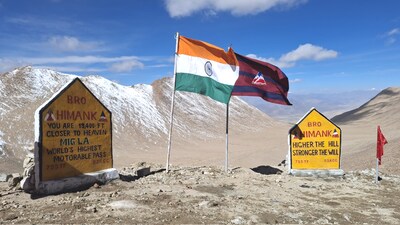 BRO builds world's highest motorable road at 19,400 feet at Mig La Pass in Ladakh