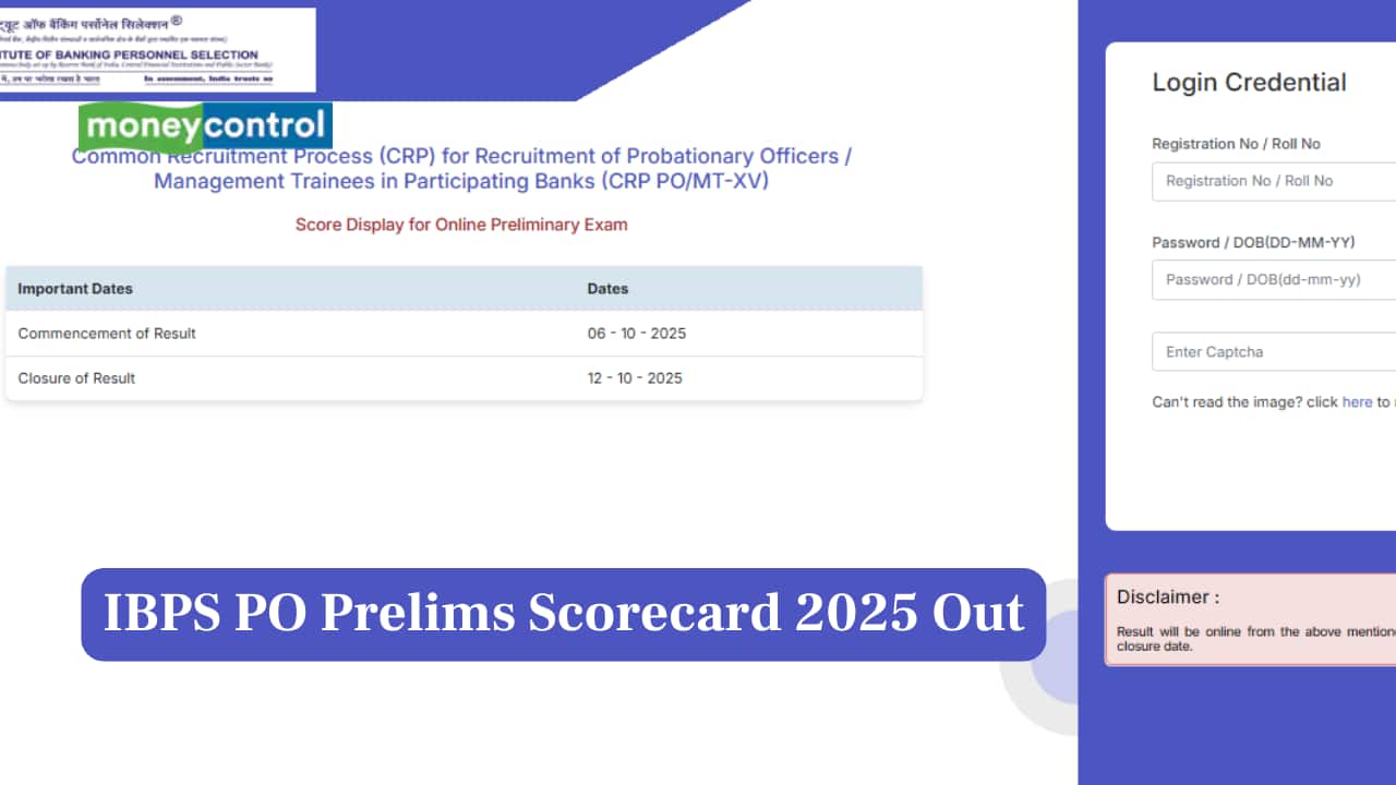 IBPS PO Prelims Scorecard 2025 Out at ibps.in; direct link to download here