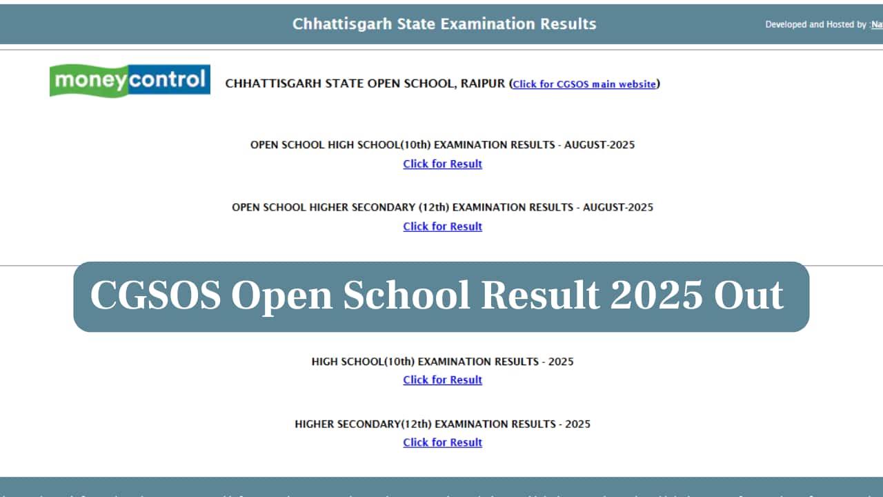CGSOS Open School Result 2025 Out at results.cg.nic.in for Class 10, 12; check link to download here