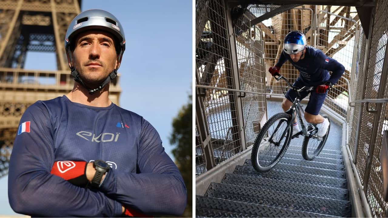 French cyclist climbs Eiffel Tower on a bike in 12 minutes: The training behind the record