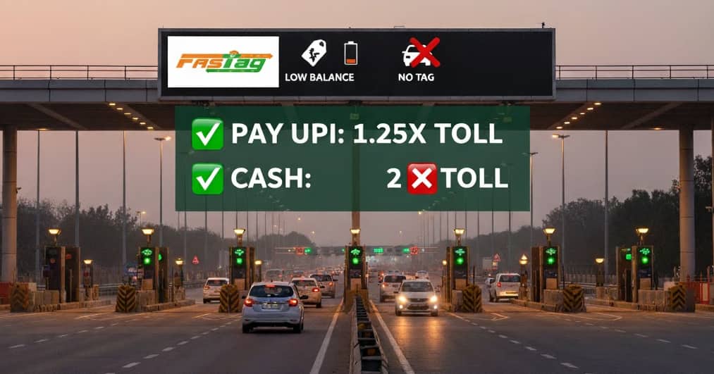 New FASTag rule 2025: How to avoid 2x toll charges in case of an inactive tag, low balance, or no tag