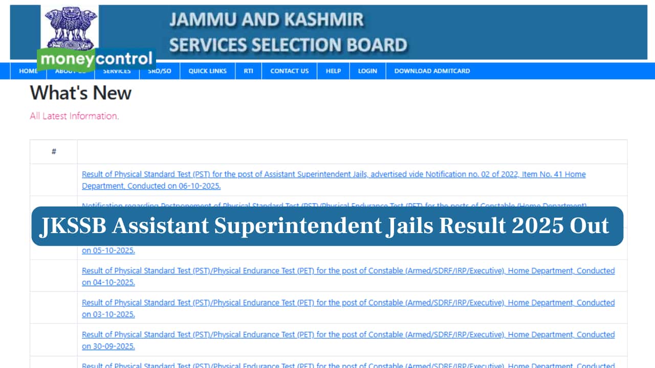 JKSSB Assistant Superintendent Jails Result 2025 Out jkssb.nic.in; direct link here