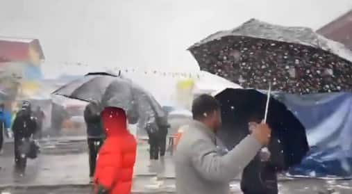 Snowfall in Uttarakhand's high-altitude areas causes temperature drop, pilgrims advised caution