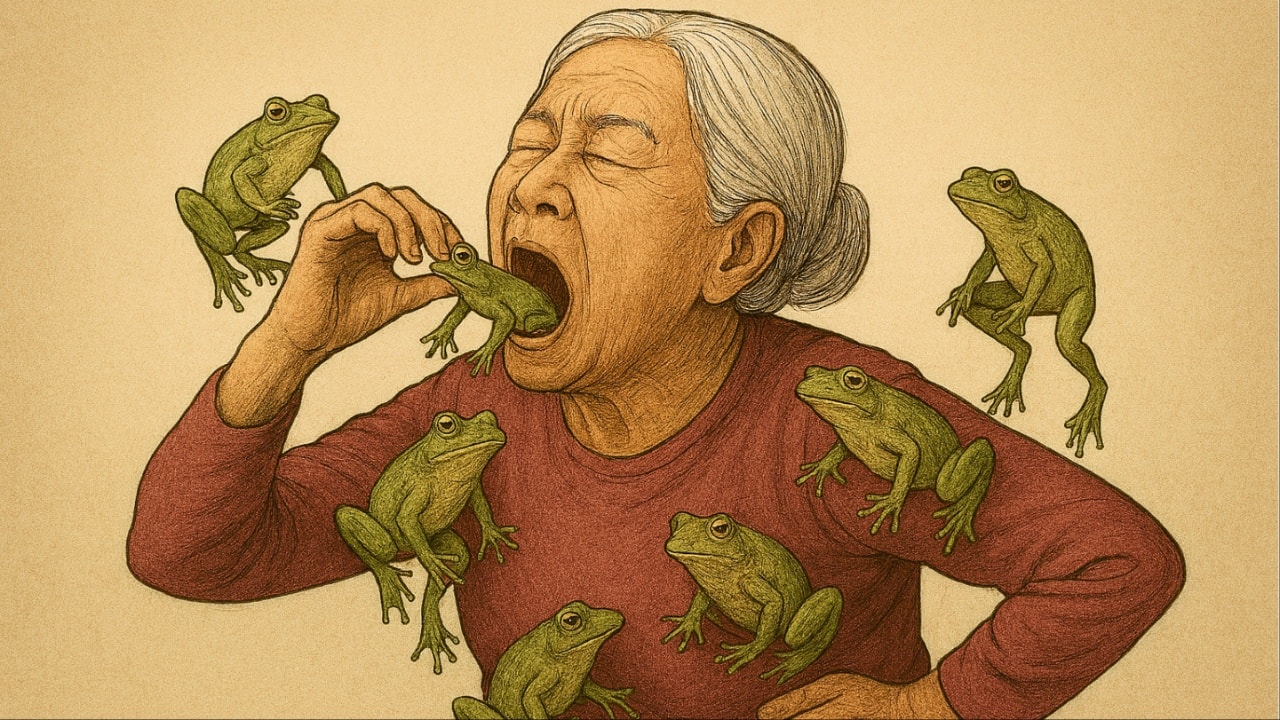 82-year-old woman swallows 8 live frogs to ease back pain, develops infection, hospitalised