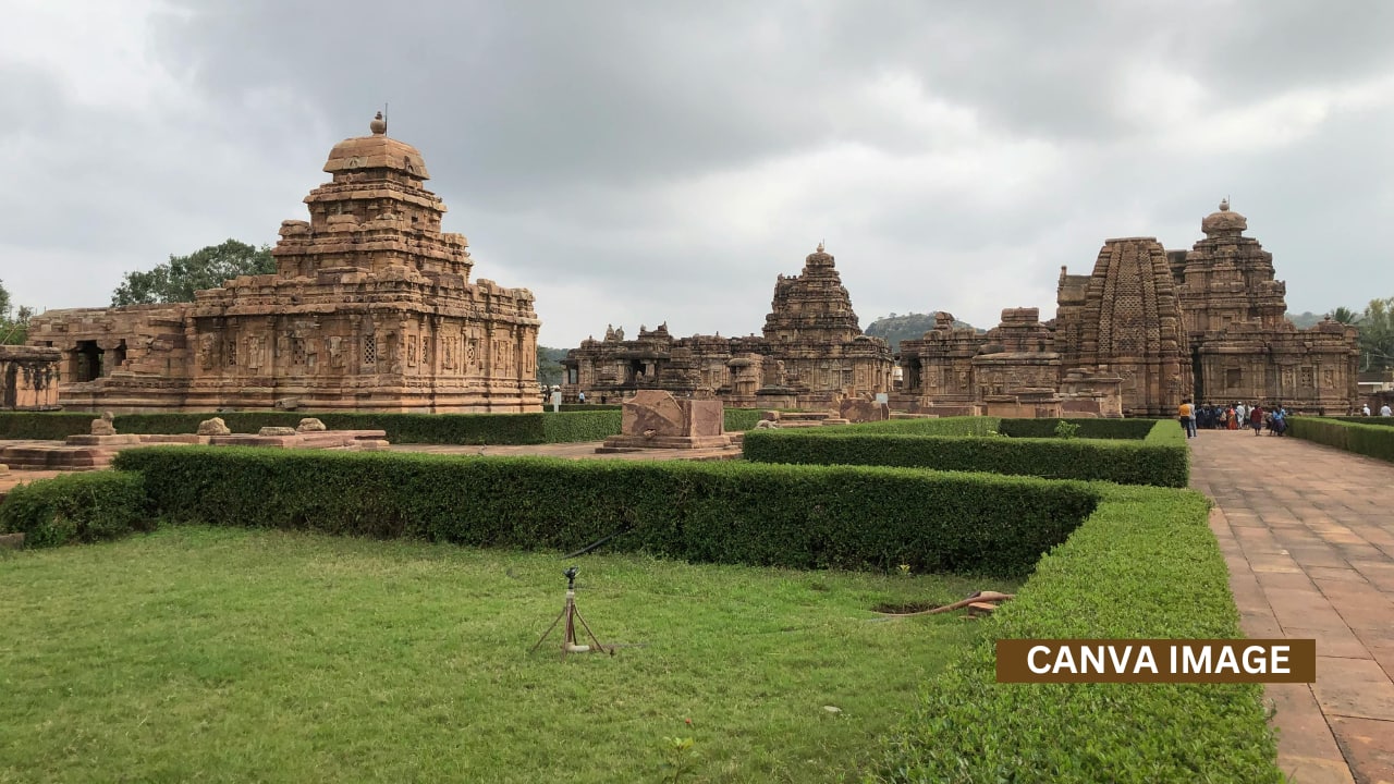 1. Virupaksha Temple: The largest and most sophisticated temple, built around 740 CE under Queen Lokamahadevi. It features a square sanctum with a Shiva Linga, covered circumambulatory path, and intricately carved friezes depicting Shaivism, Vaishnavism, and Shaktism. The temple inspired the Kailasha temple at Ellora and displays the craftsmanship of Early Chalukya architecture.
