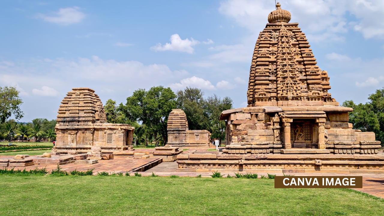 8. Galaganatha and Chandrashekhara Temples: The Galaganatha Temple has a covered circumambulatory path and friezes of Shiva slaying demons. Chandrashekhara Temple, although smaller, maintains the classical square sanctum layout with a seated Nandi.
